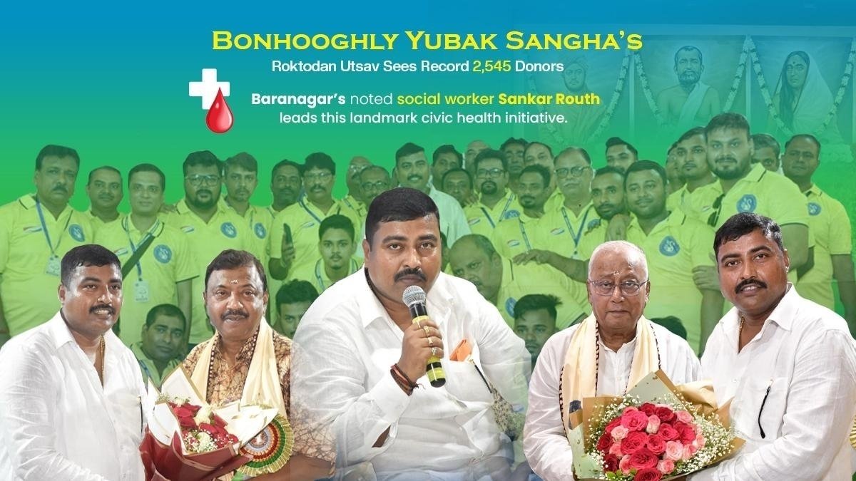 Bonhooghly Yubak Sangha’s Roktodan Utsav Sees 2,545 Donors in Major Kolkata Blood Drive
