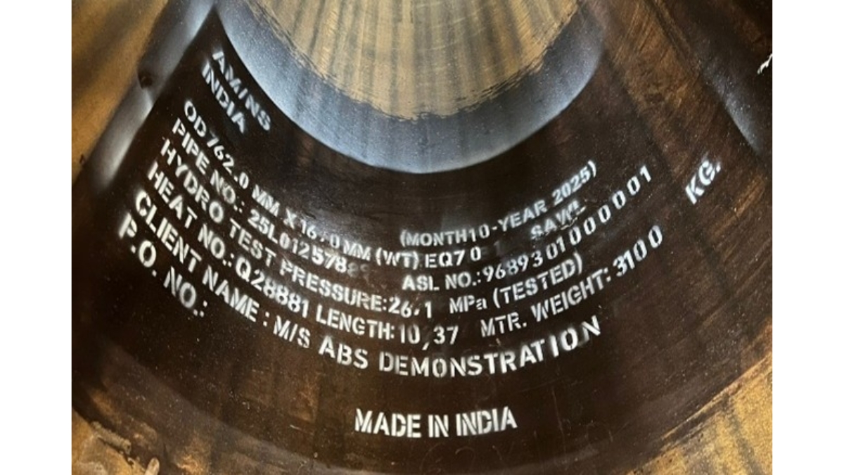 AM/NS India’s Hazira Facility Produces ABS-Certified EQ70 Welded Pipes, Marking a Key Step for Offshore Manufacturing